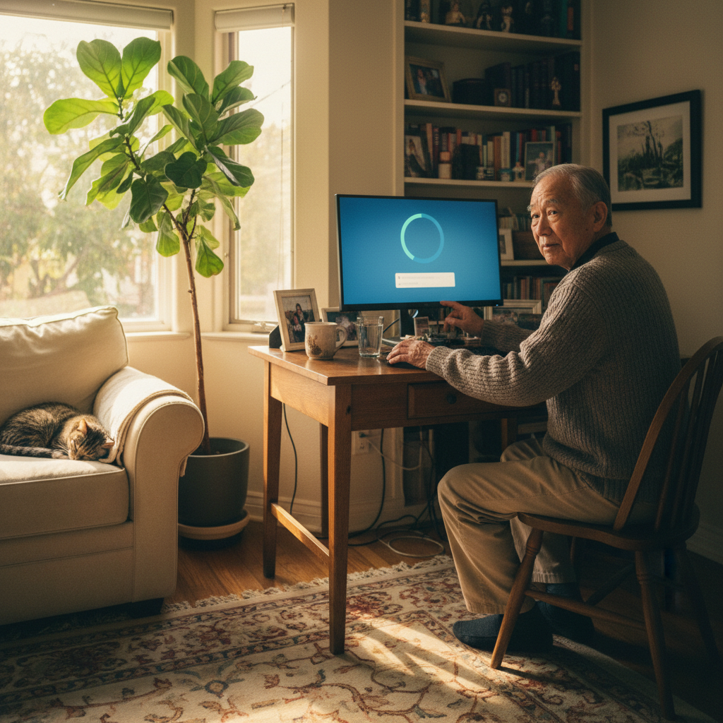 Elderly parent tech support